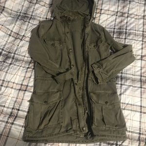 long green trooper jacket from aritzia